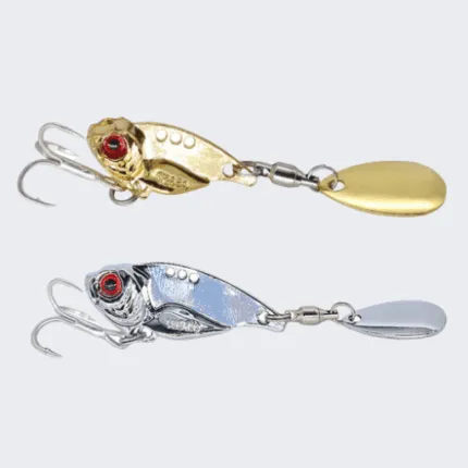 2 Pcs Spinner Fishing Lures Rotating Sequin Spoon